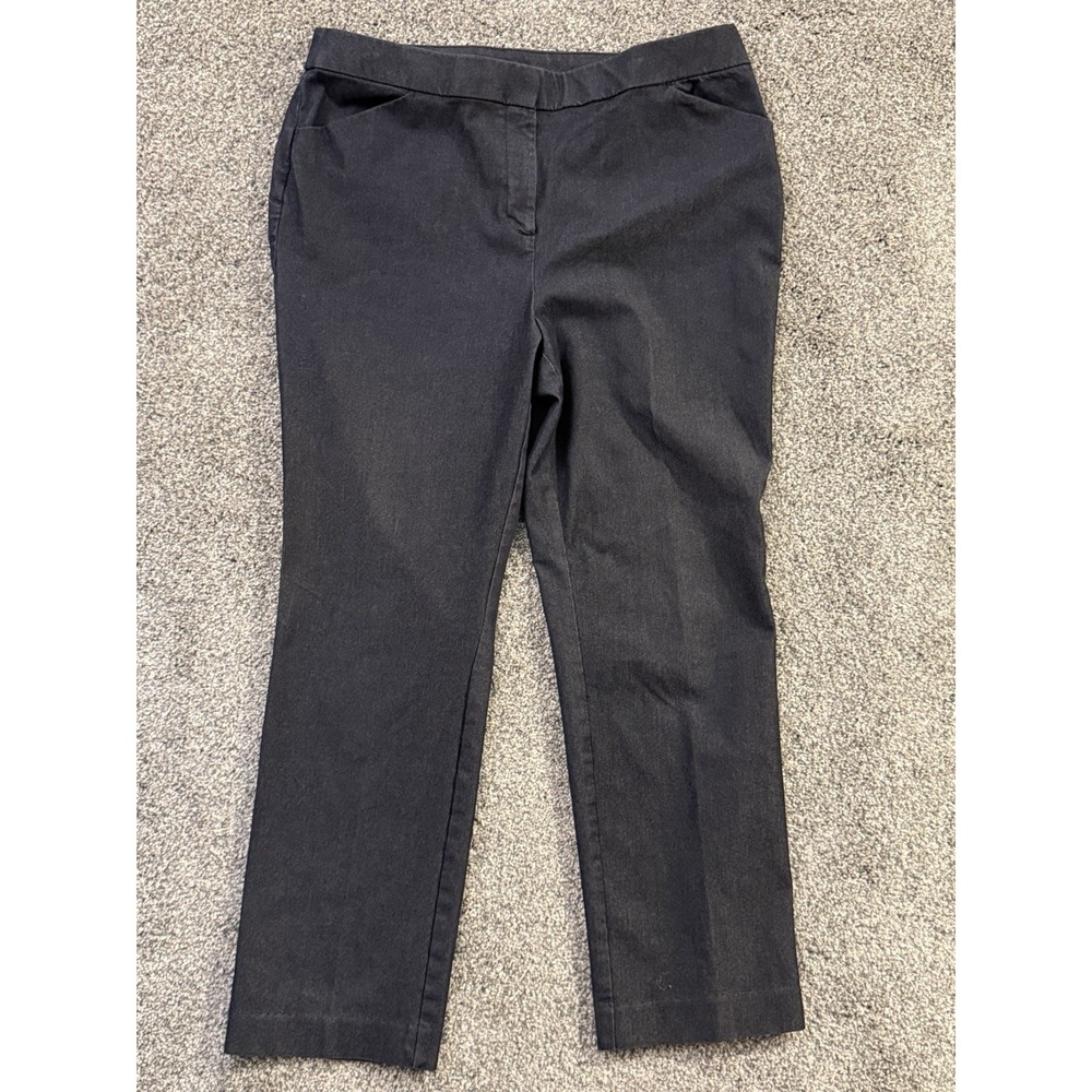 Chicos‎ Womens 2S US 12.5 Blue Gray Ankle Pants Stretch Career Crop